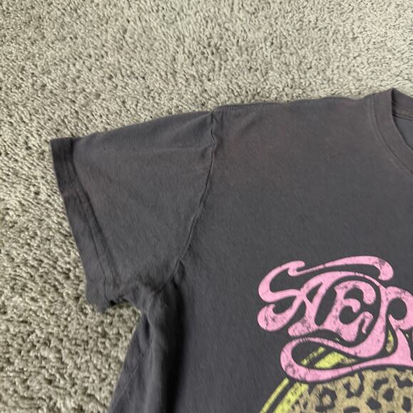 Aerosmith Shirt Womens Small Medium Gray Get Your Wings Tour 1974 US Tour - Picture 4 of 10